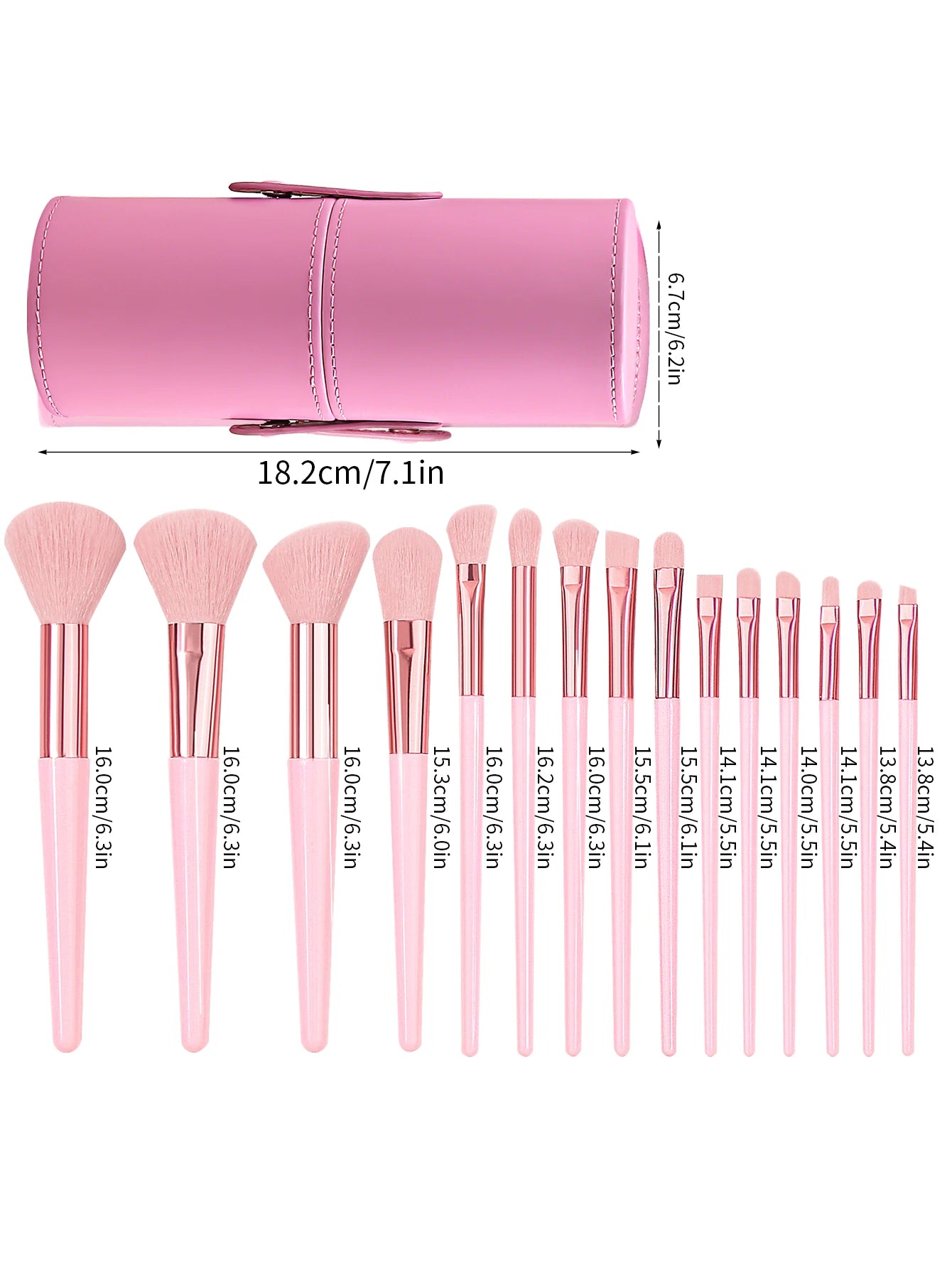 15-Piece Professional Makeup Brush Set with Waterproof Travel Storage Bucket – Soft Facial Brush Kit - Vellévia