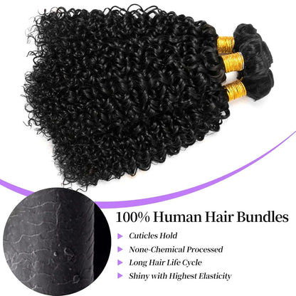 15A Brazilian Jerry Curly Human Hair Bundles – 3 Bundles 28 30 32 Inch Virgin Deep Curly Remy Weave - Vellévia