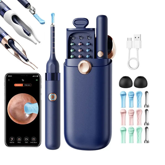 Wireless Ear Wax Removal Tool with 1080P Camera – Waterproof Visual Ear Cleaner Kit with Tweezers - Vellévia