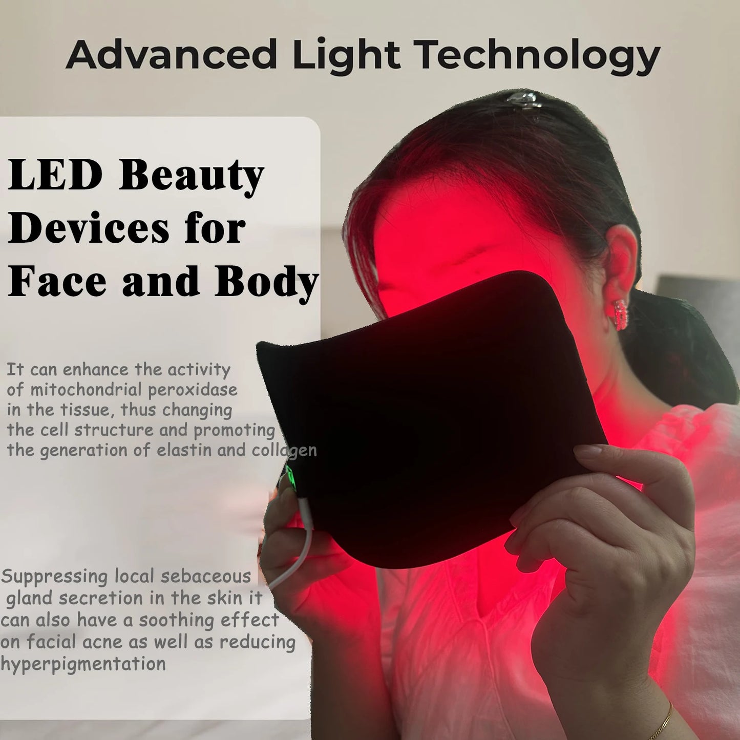 Red Near Infrared Light Therapy Pad 660nm 850nm – Portable LED Wrap for Face and Body - Vellévia