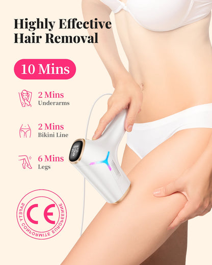 IPL Hair Removal Device with 990,000 Flashes – 9 Energy Levels for Body, Face and Bikini - Vellévia