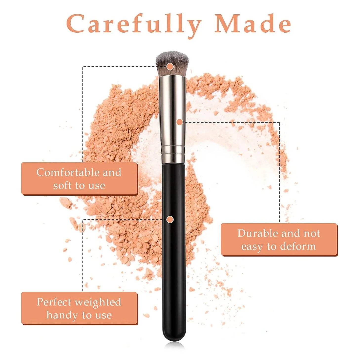Foundation And Concealer Makeup Brush – Dense Blending Contour Brush (1/2/5 PCS) - Vellévia