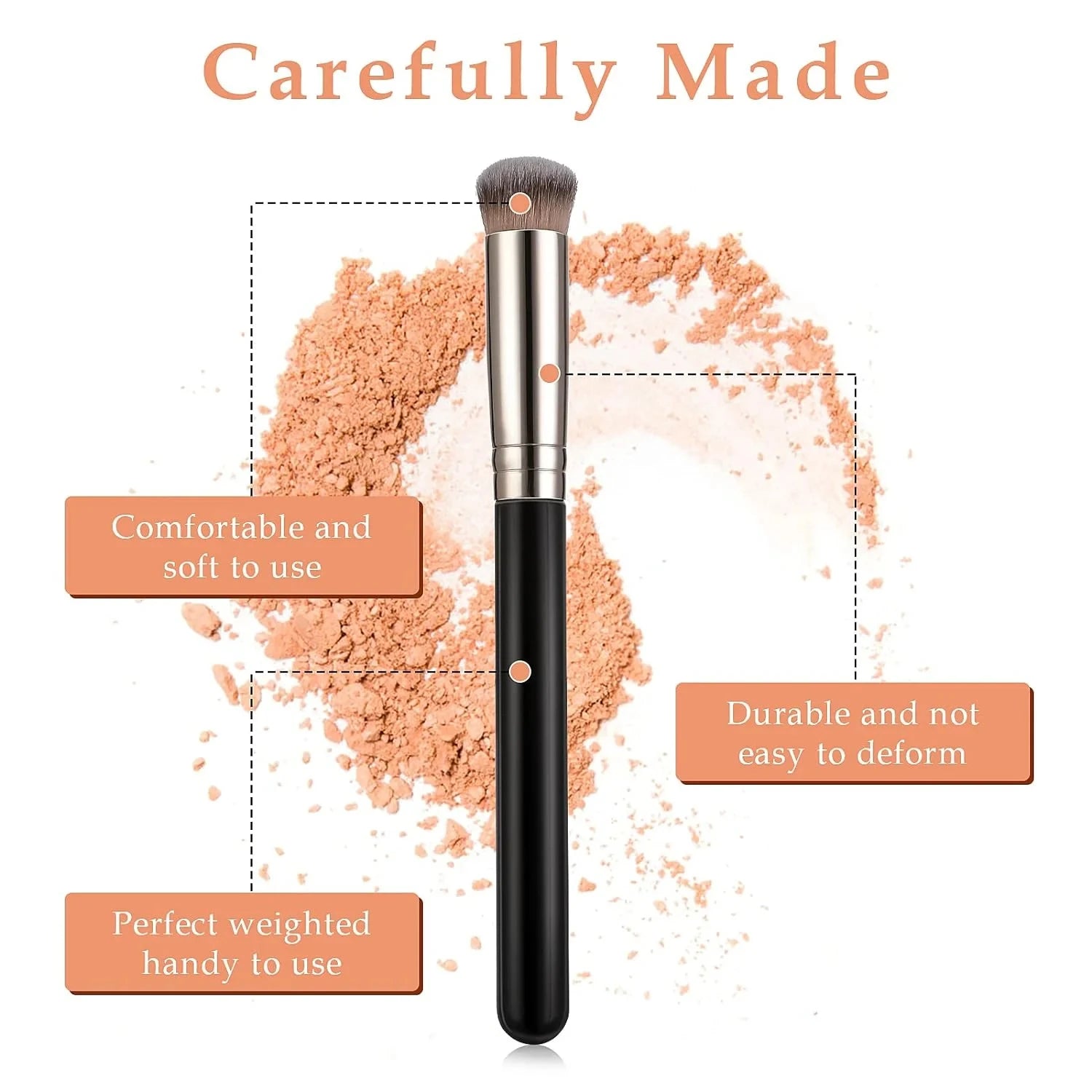 Foundation And Concealer Makeup Brush – Dense Blending Contour Brush (1/2/5 PCS) - Vellévia