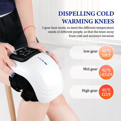 Electric Heating Massage Knee Pad – Wireless Heated Knee Massager with Vibration & Hot Compress Therapy | Intelligent Physiotherapy - Vellévia