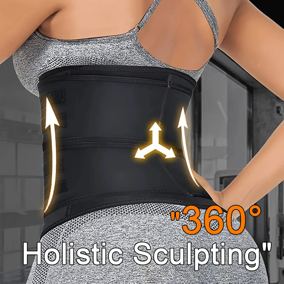 Adjustable Neoprene Waist Trainer for Women – Double Belt Workout Corset with Zipper and Back Support - Vellévia