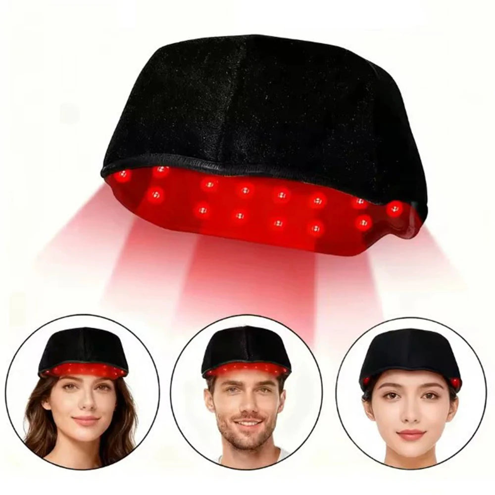 LED Red Light Therapy Hair Growth Cap – 660nm & 850nm Infrared Laser Hat for Hair Regrowth, Stress & Migraine Relief - Vellévia