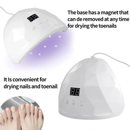 88W LED UV Nail Lamp with 3 Timer Settings – Gel Nail Polish Curing Dryer for Home and Salon Use - Vellévia