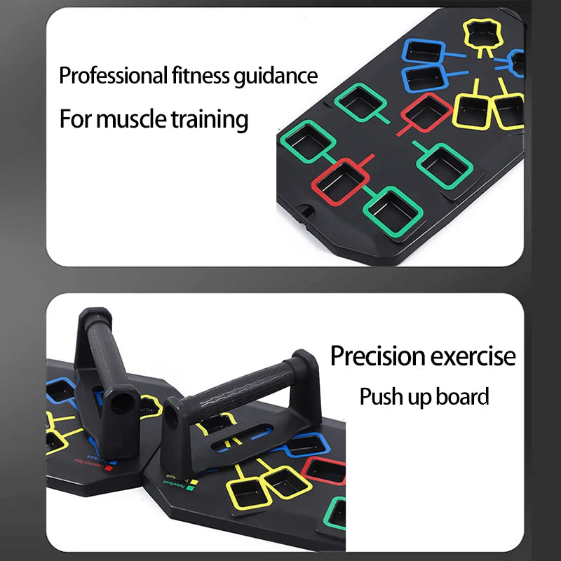 Folding Push Up Board Set – Color-Coded Multifunctional Upper Body Strength Training System - Vellévia
